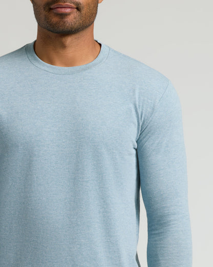 Heather Sapphire Classic Long Sleeve Crew Neck