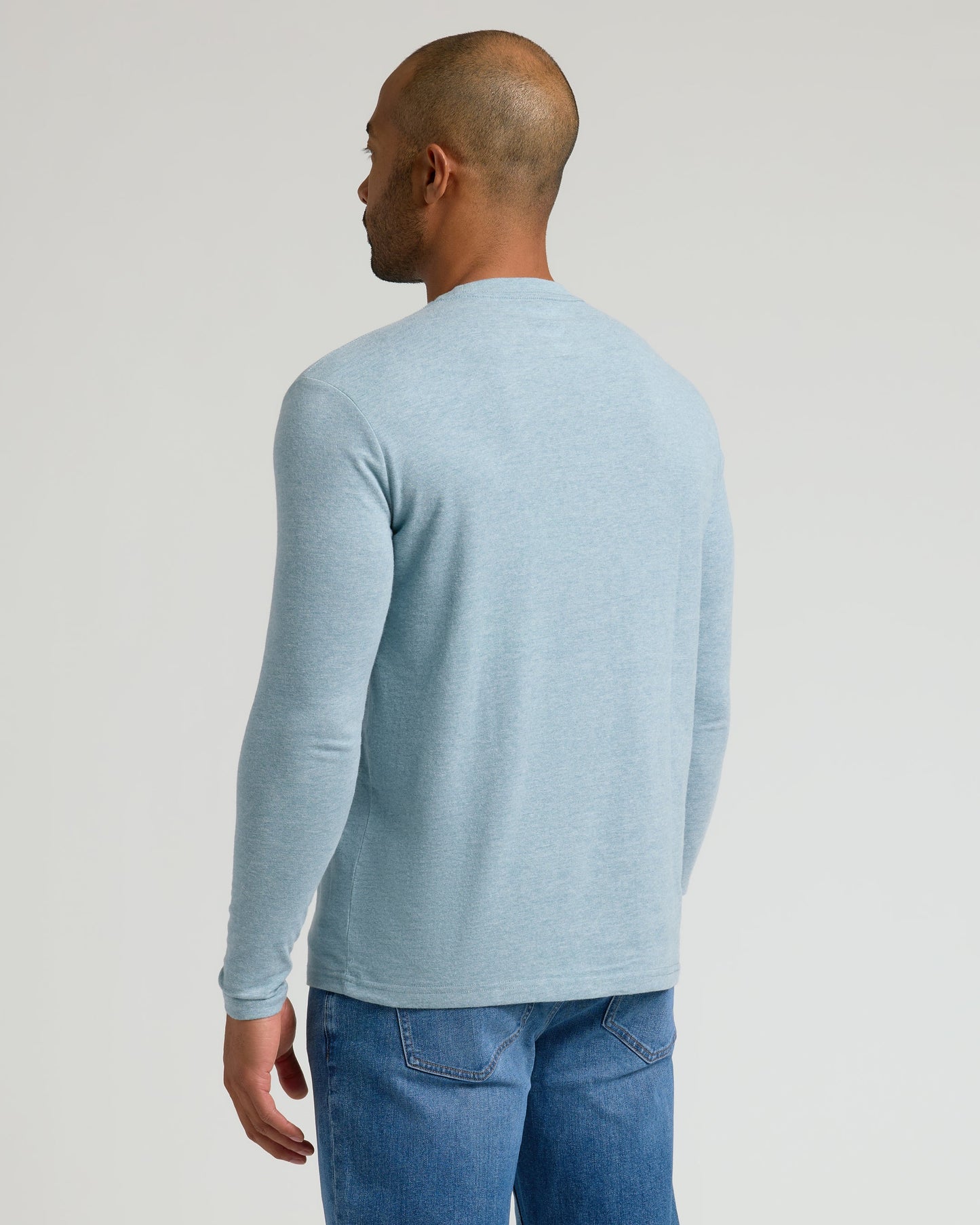 Heather Sapphire Classic Long Sleeve Crew Neck