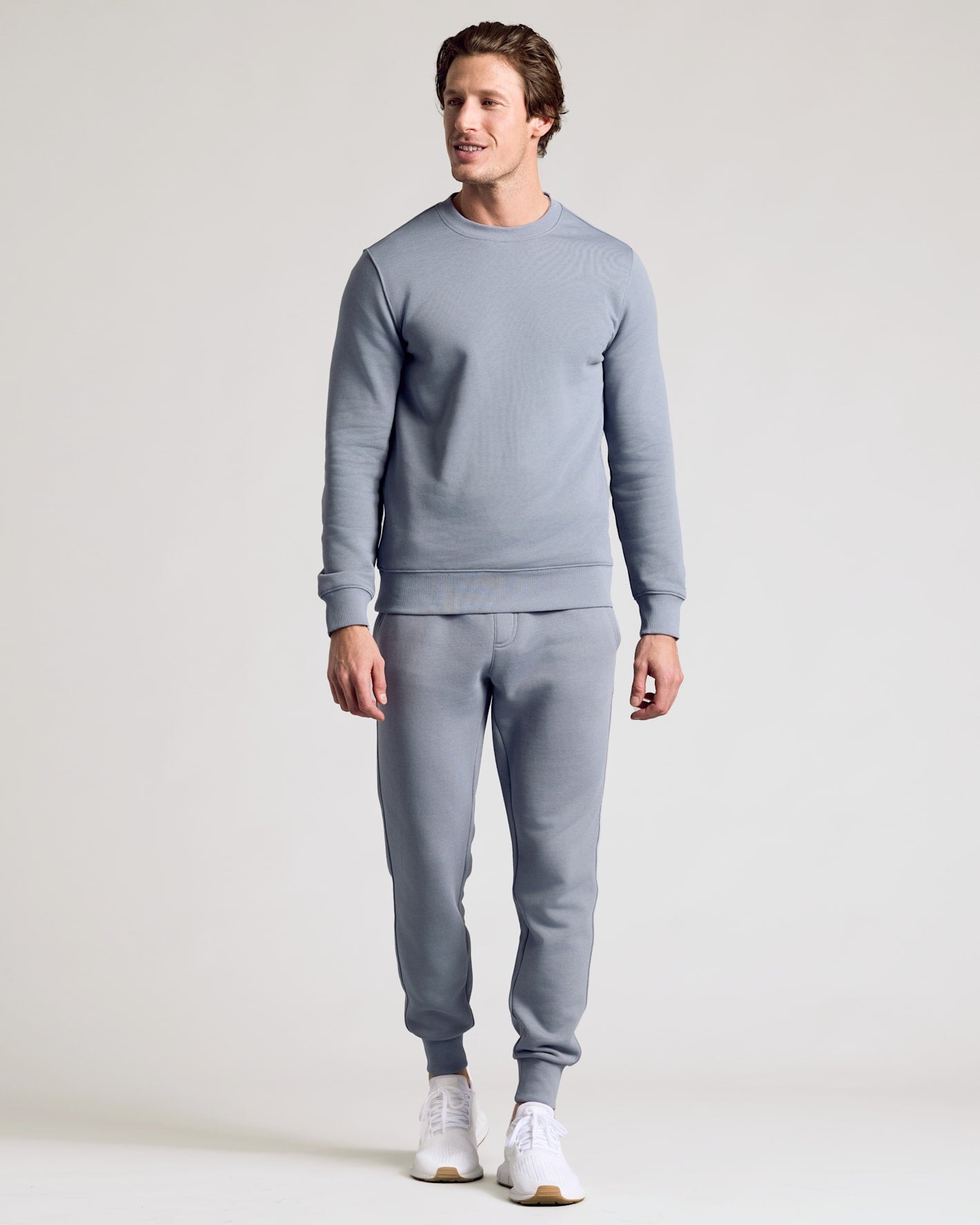 Dusty Blue Pullover Fleece Crew & Jogger 2-Pack