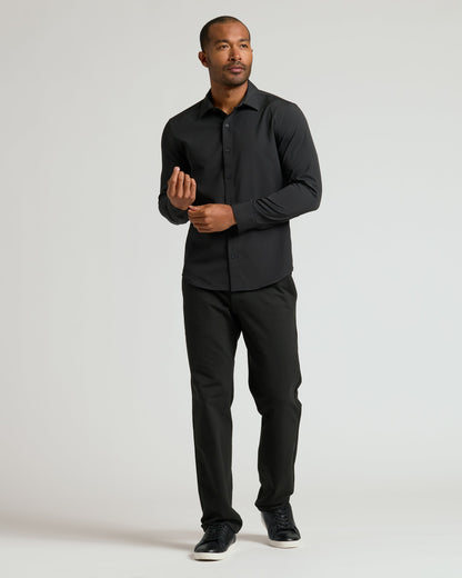 All Black Long Sleeve Performance Dress Shirt 2-Pack
