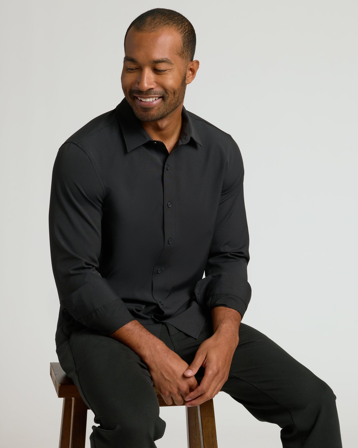 All Black Long Sleeve Performance Dress Shirt 2-Pack