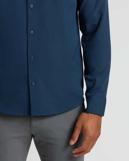 Navy Performance Long Sleeve Dress Shirt