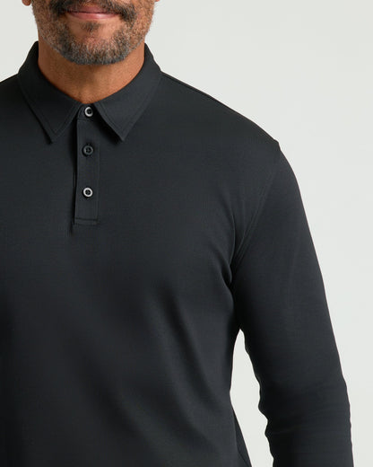 Black Long Sleeve Premium Pima Polo