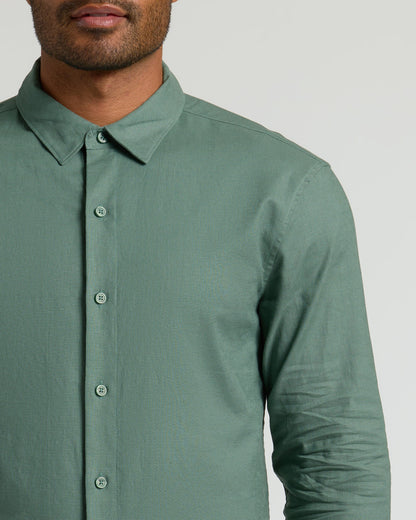 Moss Long Sleeve Linen Shirt