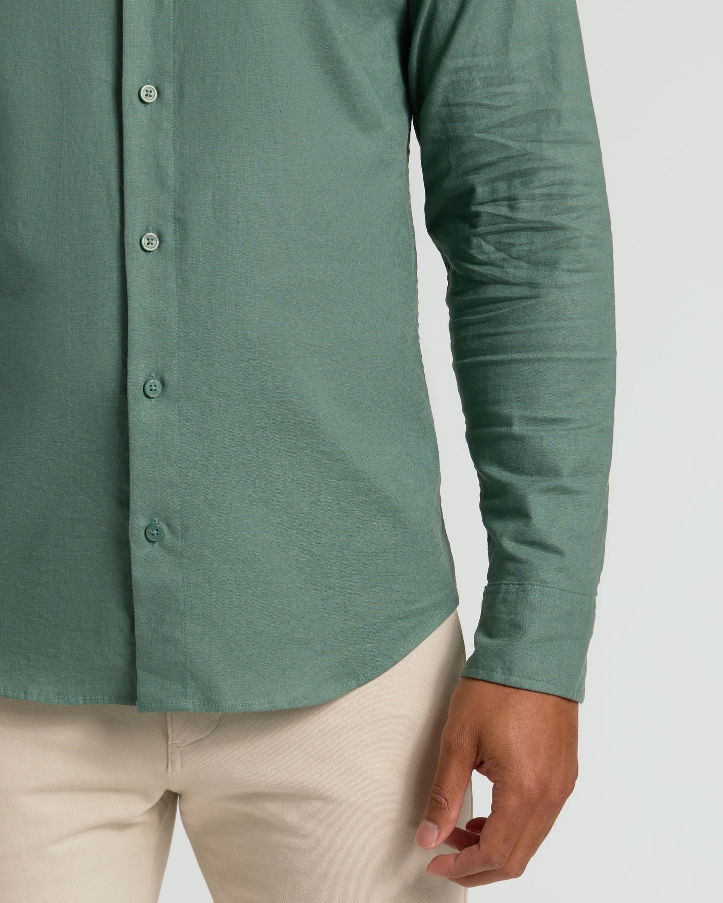 Moss Long Sleeve Linen Shirt