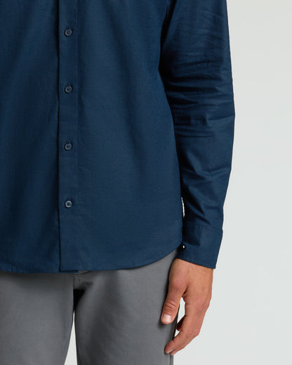 Navy Long Sleeve Linen Shirt