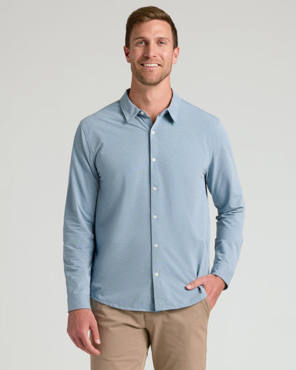 Oak & Blue Standard Long Sleeve Modern Knit Oxford 2-Pack