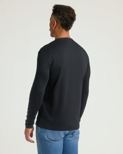 All Black Premium Pima Long Sleeve Crew 7-Pack