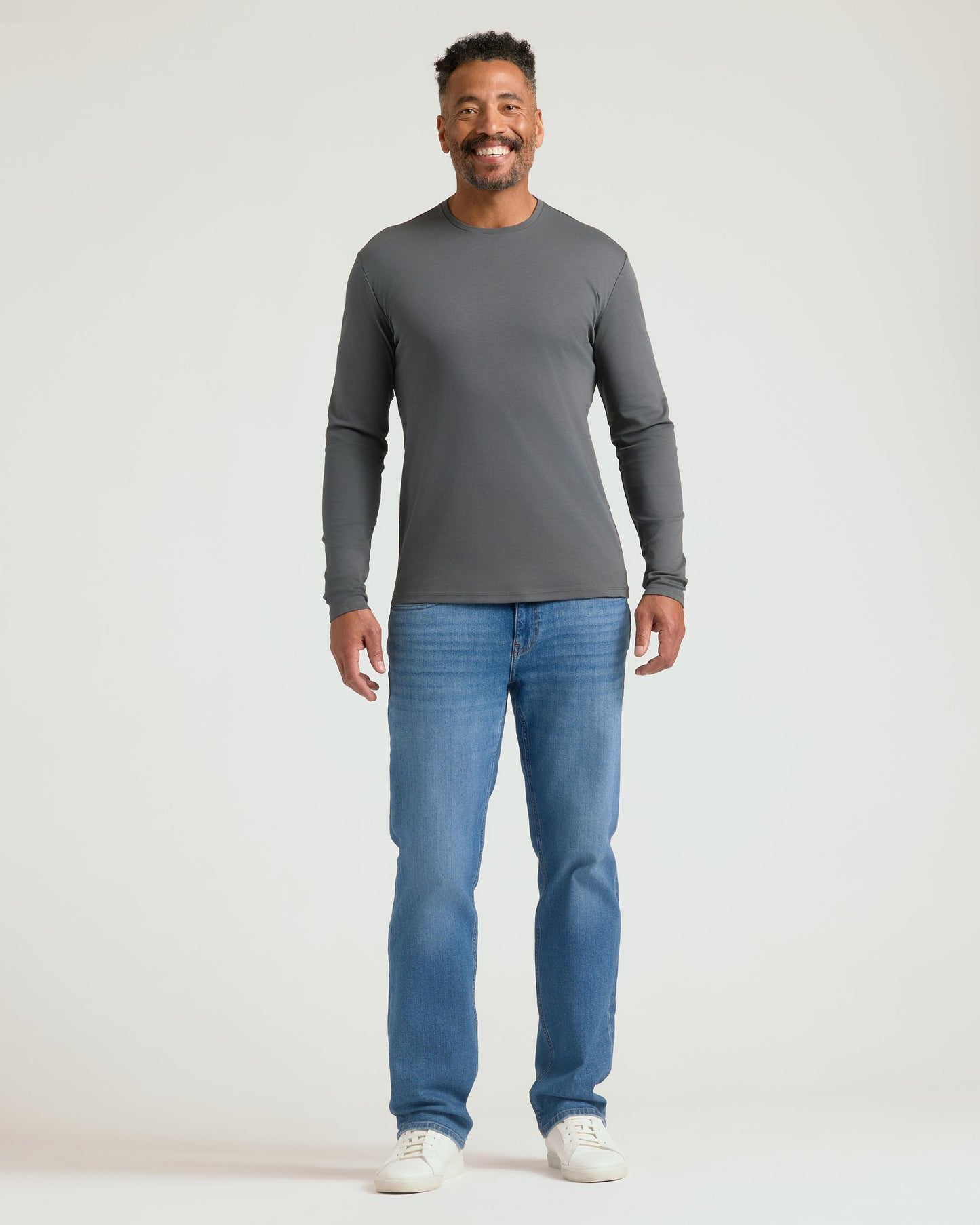 Carbon Premium Pima Long Sleeve Crew