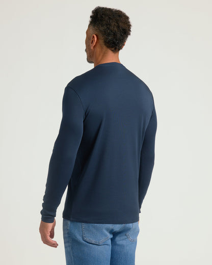 Navy Premium Pima  Long Sleeve Crew