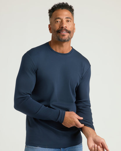 Navy & Grove Premium Pima Long Sleeve Crew 2-Pack