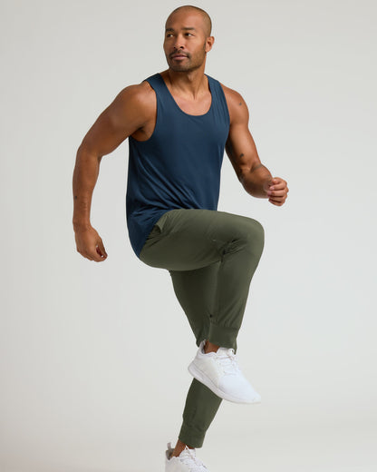 Navy Sleeveless Active Mesh Tank