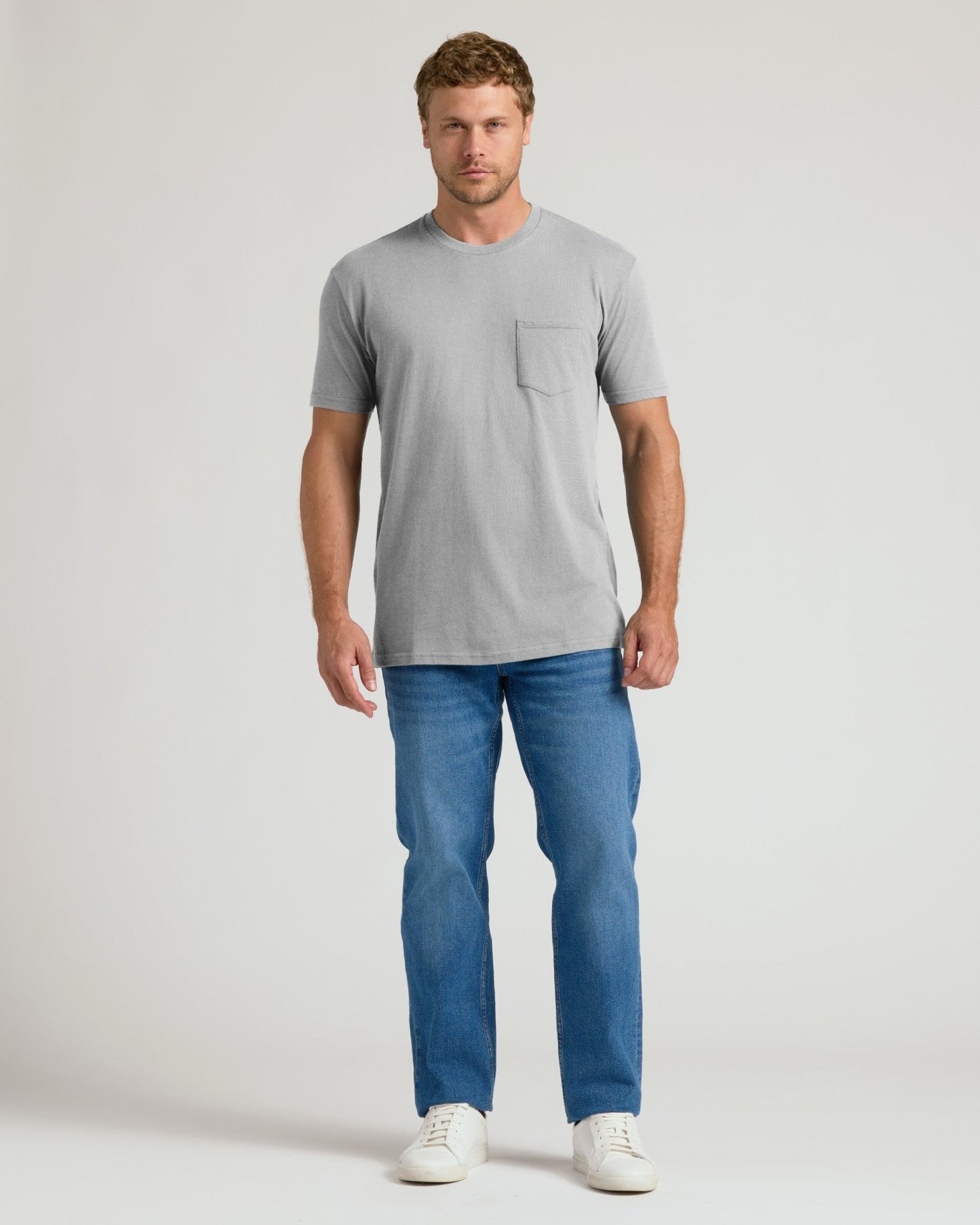 Heather Gray Pocket Crew Tee