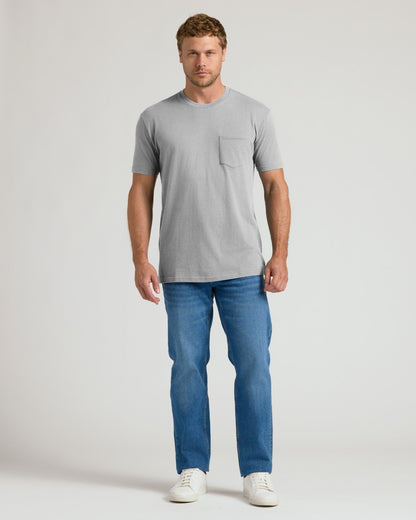 Heather Gray Pocket Crew Tee