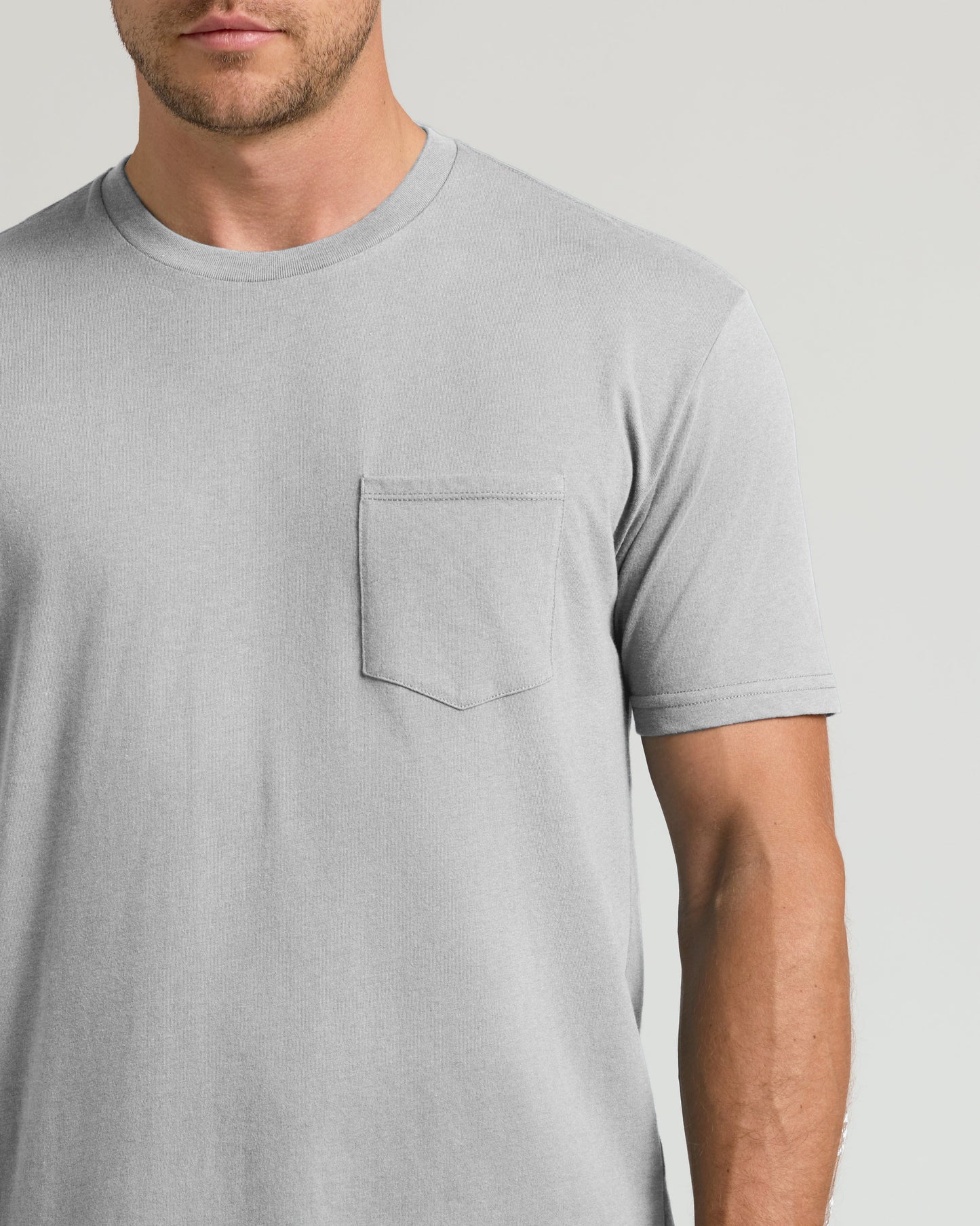 Heather Gray Pocket Crew Tee