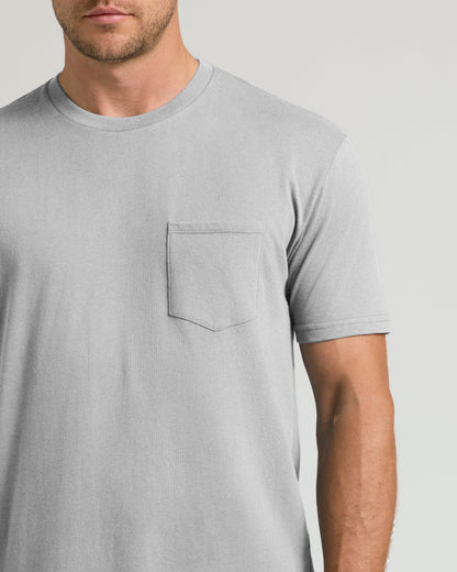 Heather Gray Pocket Crew Tee