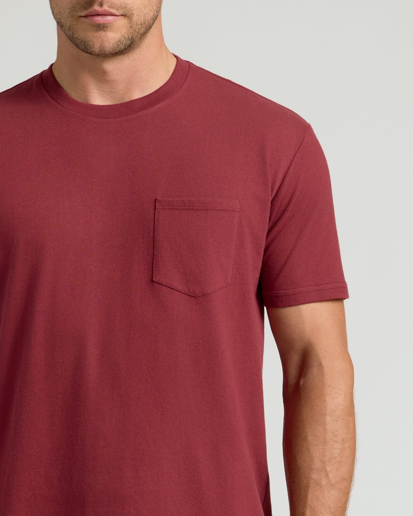 Claret Pocket Crew Tee