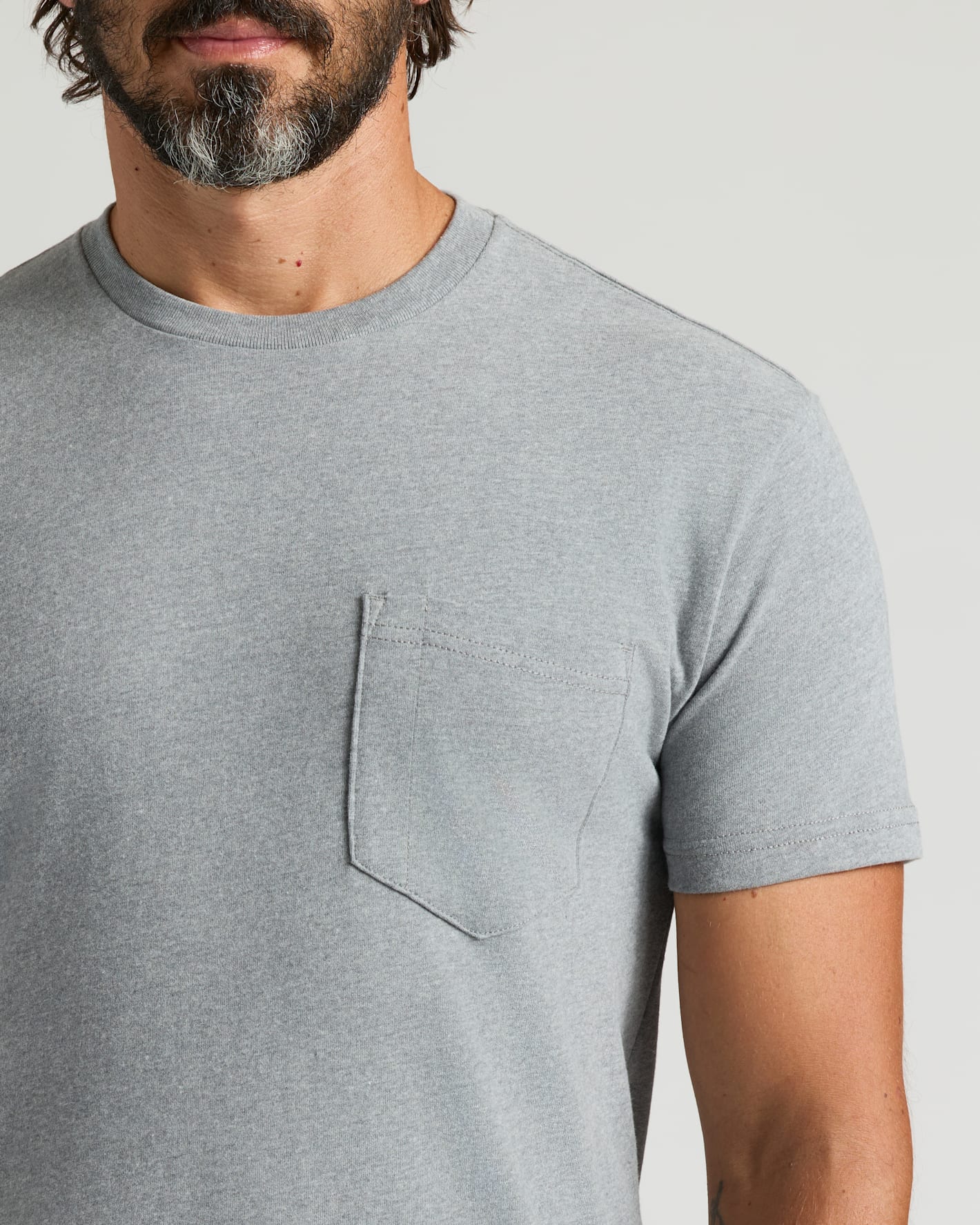 Heather Gray Heavyweight Pocket Crew