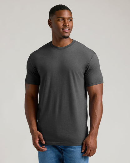 Charcoal Heather Gray Tall Straight Hem Crew Neck T-Shirt
