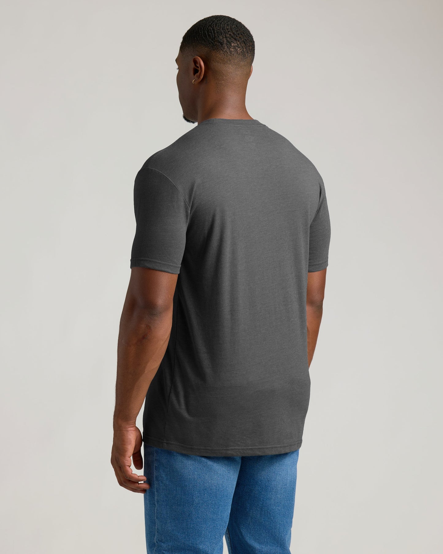 Charcoal Heather Gray Tall Straight Hem Crew Neck T-Shirt