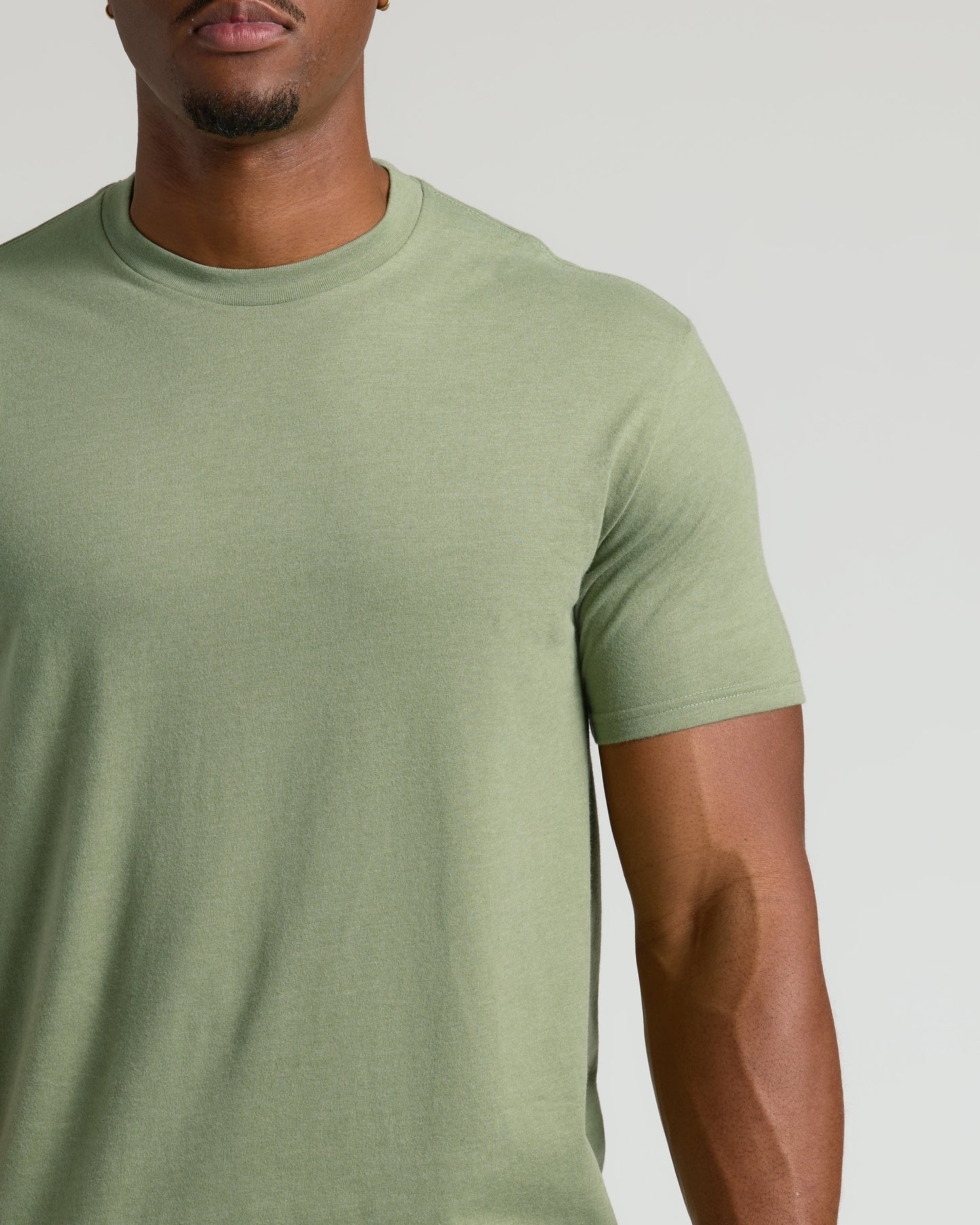 Dark Heather Bay Green Tall Straight Hem Crew Neck T-Shirt