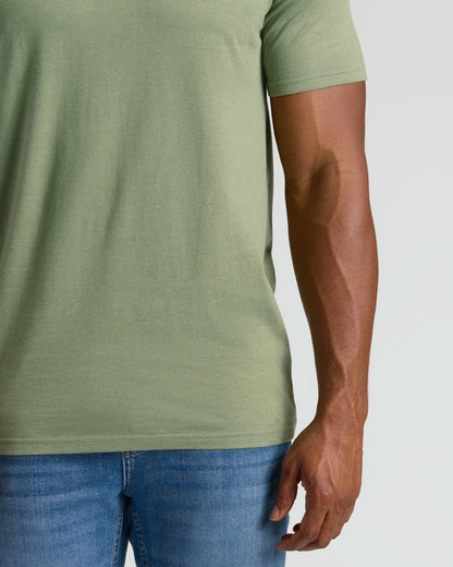 Dark Heather Bay Green Tall Straight Hem Crew Neck T-Shirt