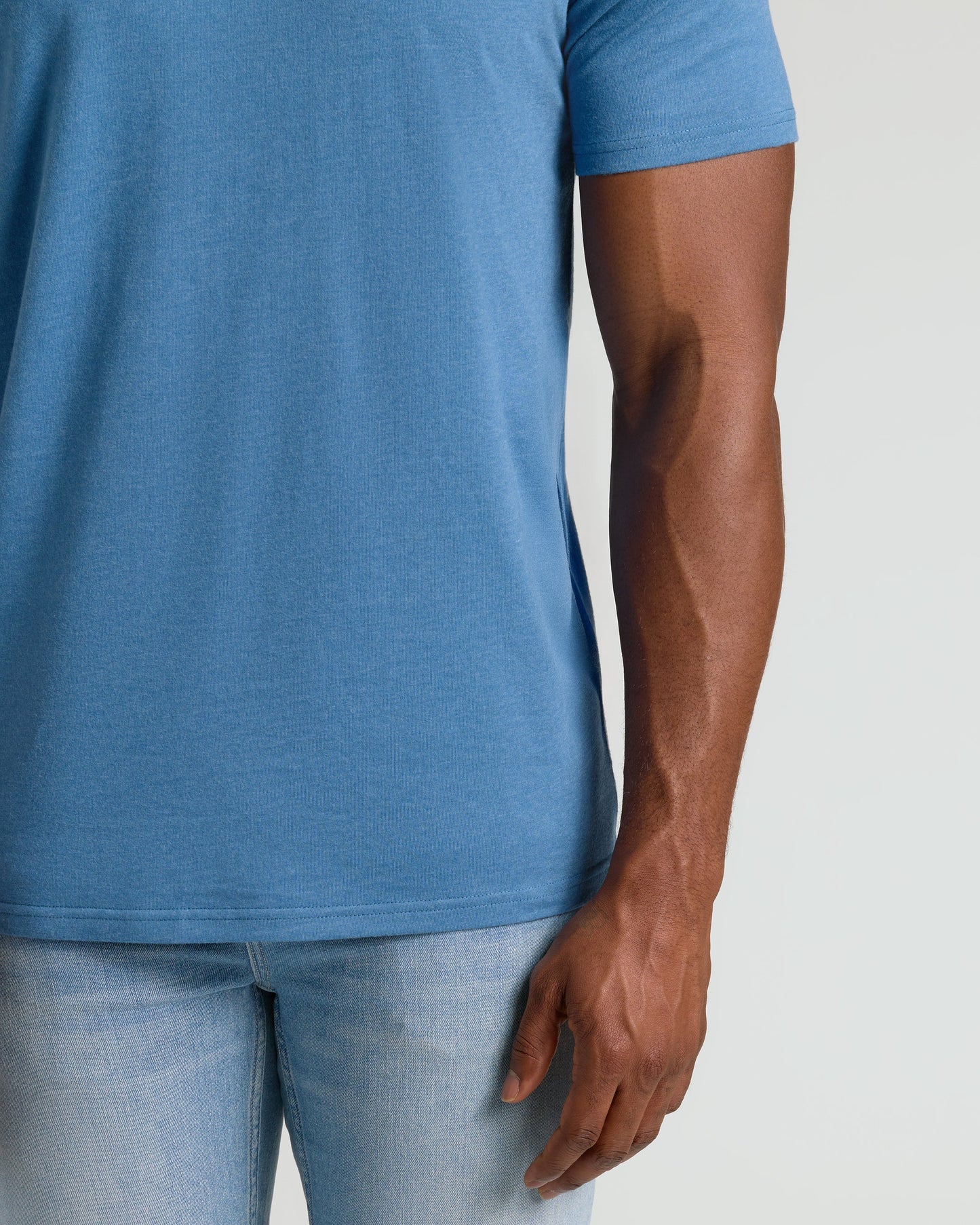 Dark Heather Blue Lake Tall Straight Hem Crew Neck T-Shirt