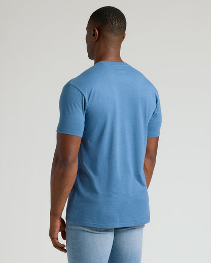 Dark Heather Blue Lake Tall Straight Hem Crew Neck T-Shirt