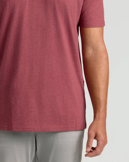 Dark Heather Claret Tall Straight Hem Crew Neck T-Shirt
