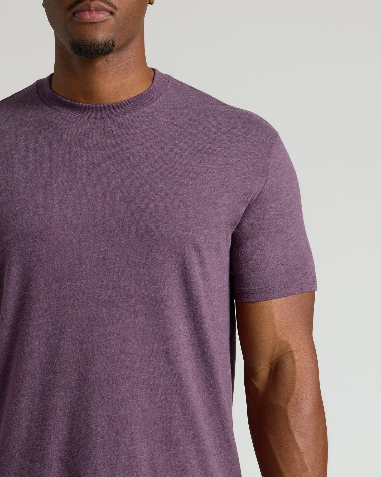 Dark Heather Plum Tall Straight Hem Crew Neck T-Shirt
