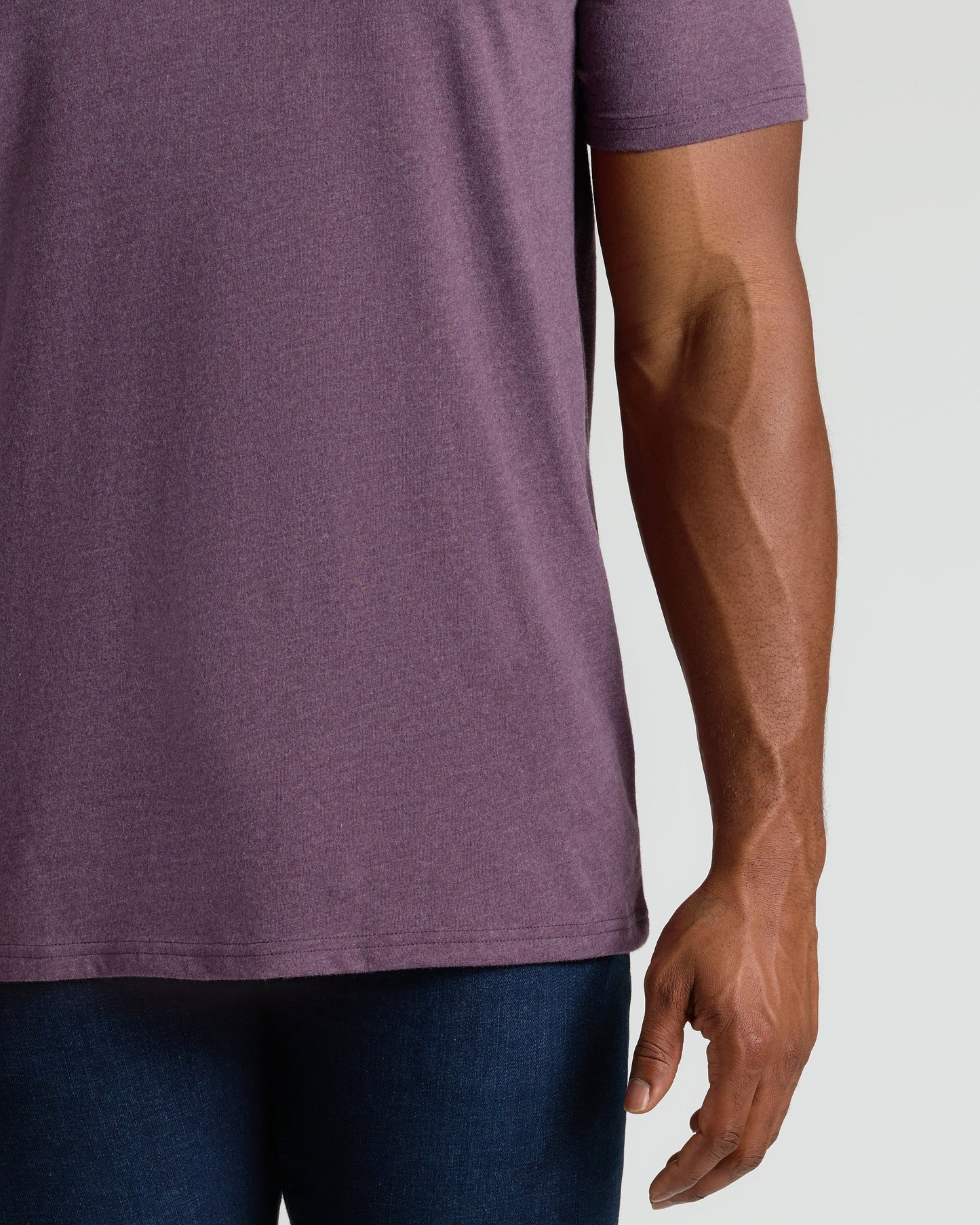 Dark Heather Plum Tall Straight Hem Crew Neck T-Shirt