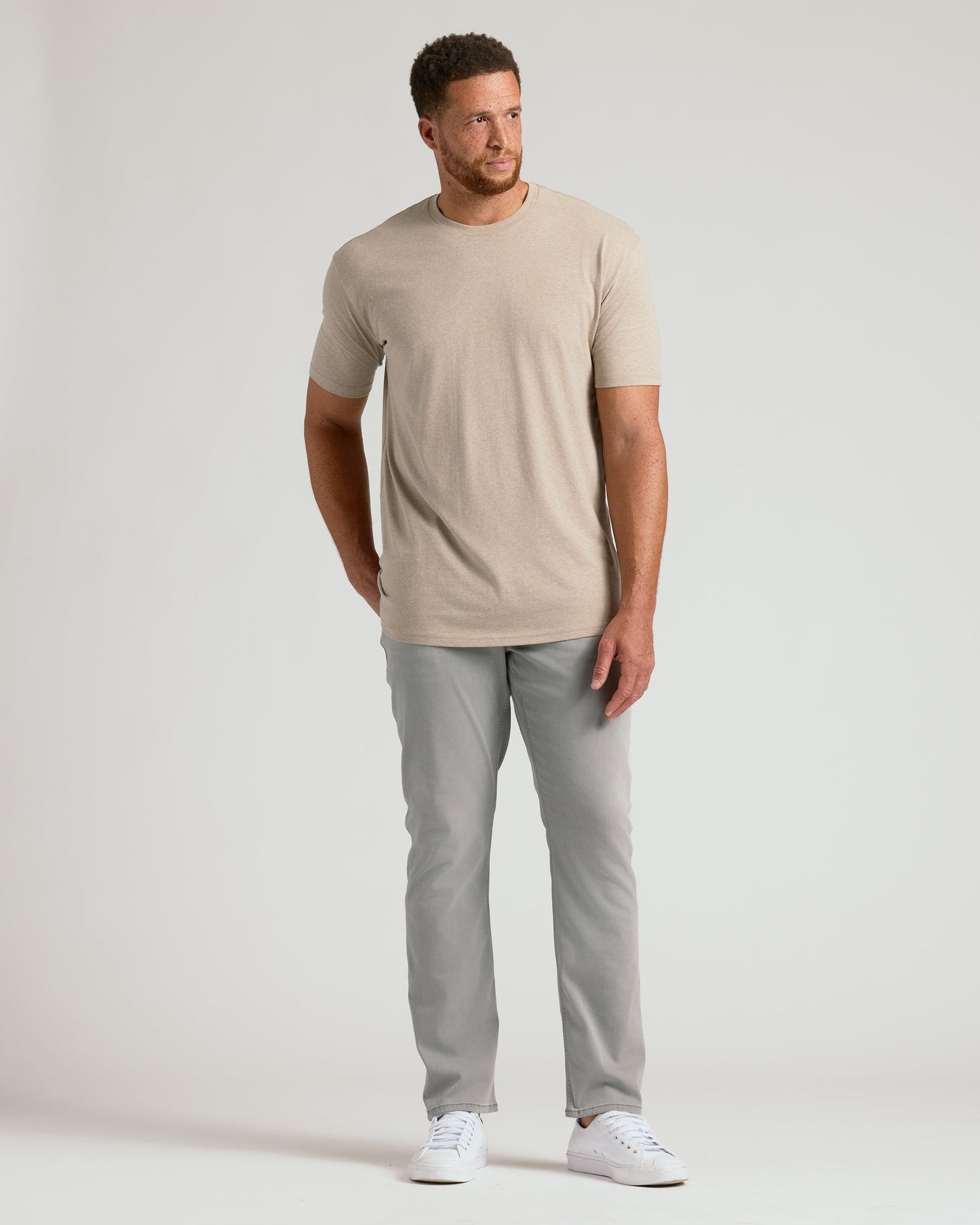 Heather Fennel Tall Straight Hem Crew Neck T-Shirt