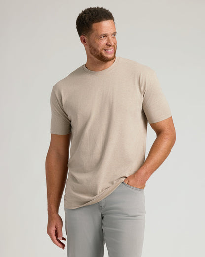 Heather Fennel Tall Straight Hem Crew Neck T-Shirt
