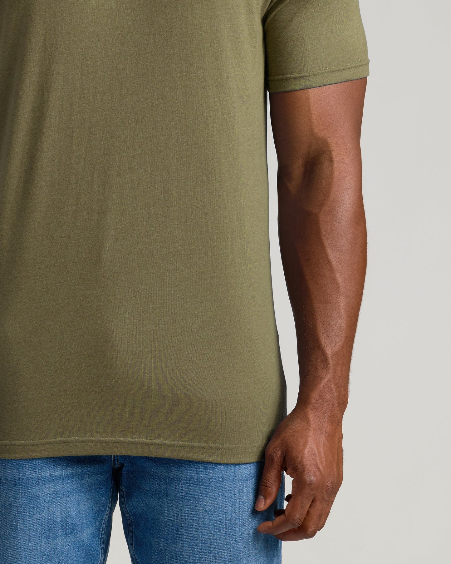 Heather Military Green Tall Straight Hem Crew Neck T-Shirt
