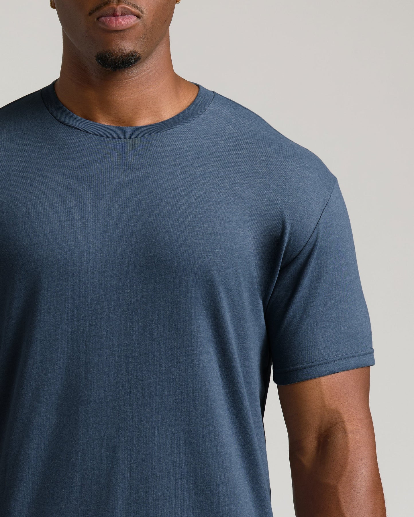 Heather Navy Tall Straight Hem Crew Neck T-Shirt