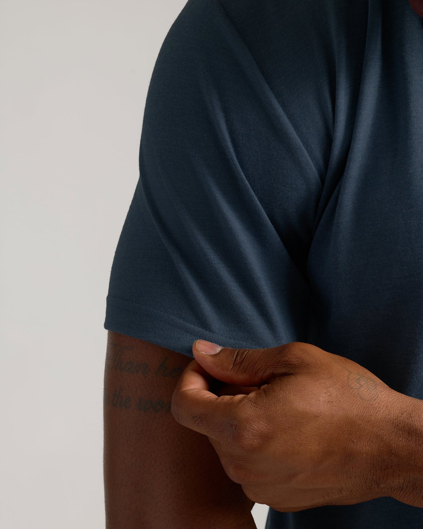 Heather Navy Tall Straight Hem Crew Neck T-Shirt