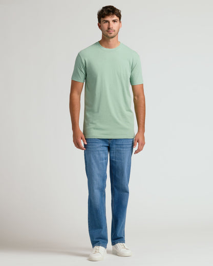 Heather Slate Green Tall Straight Hem Crew Neck T-Shirt