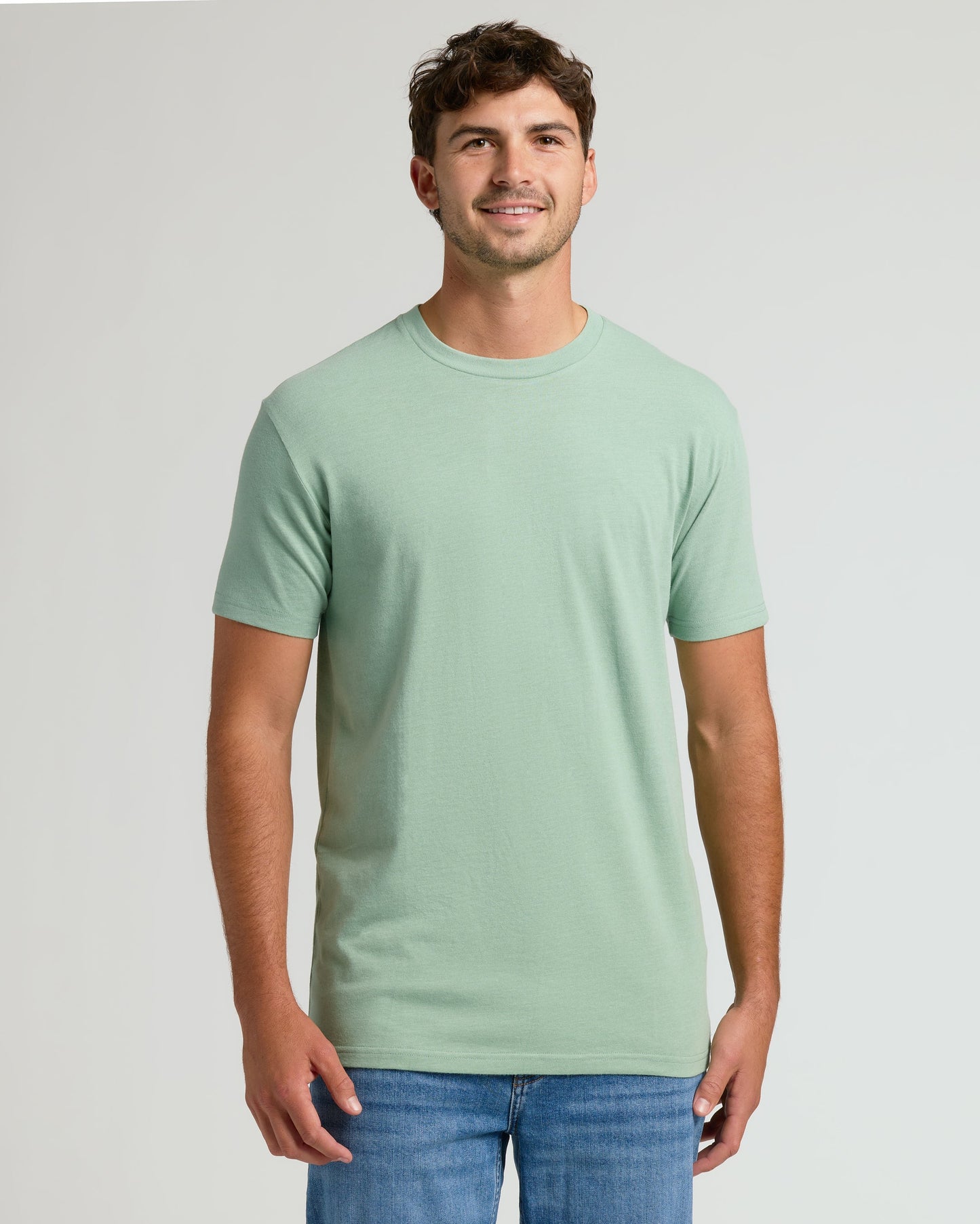 Heather Slate Green Tall Straight Hem Crew Neck T-Shirt