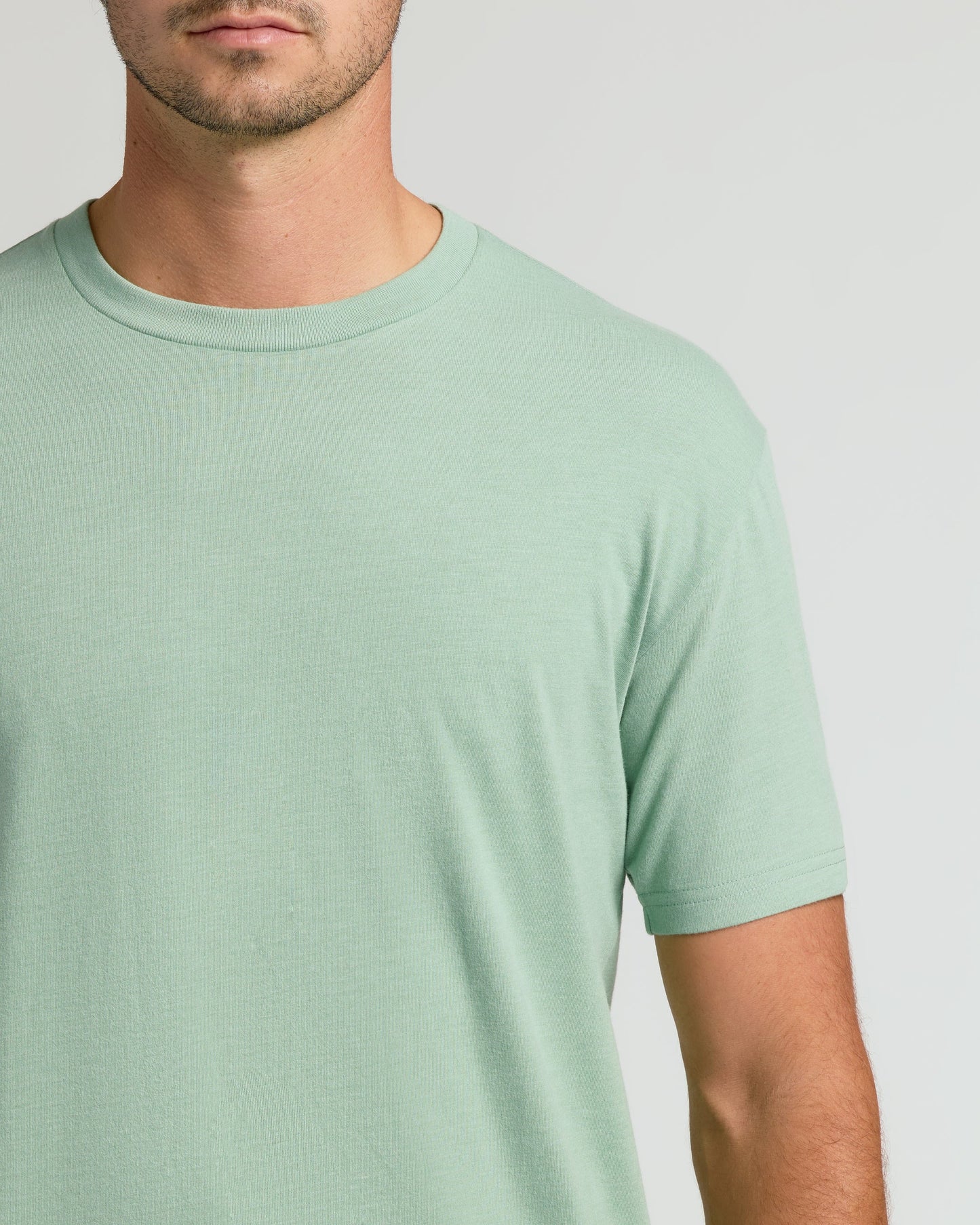 Heather Slate Green Tall Straight Hem Crew Neck T-Shirt