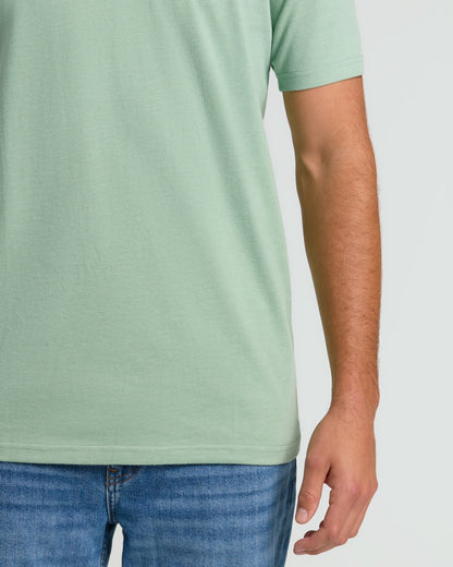 Heather Slate Green Tall Straight Hem Crew Neck T-Shirt