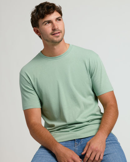 Heather Slate Green Tall Straight Hem Crew Neck T-Shirt