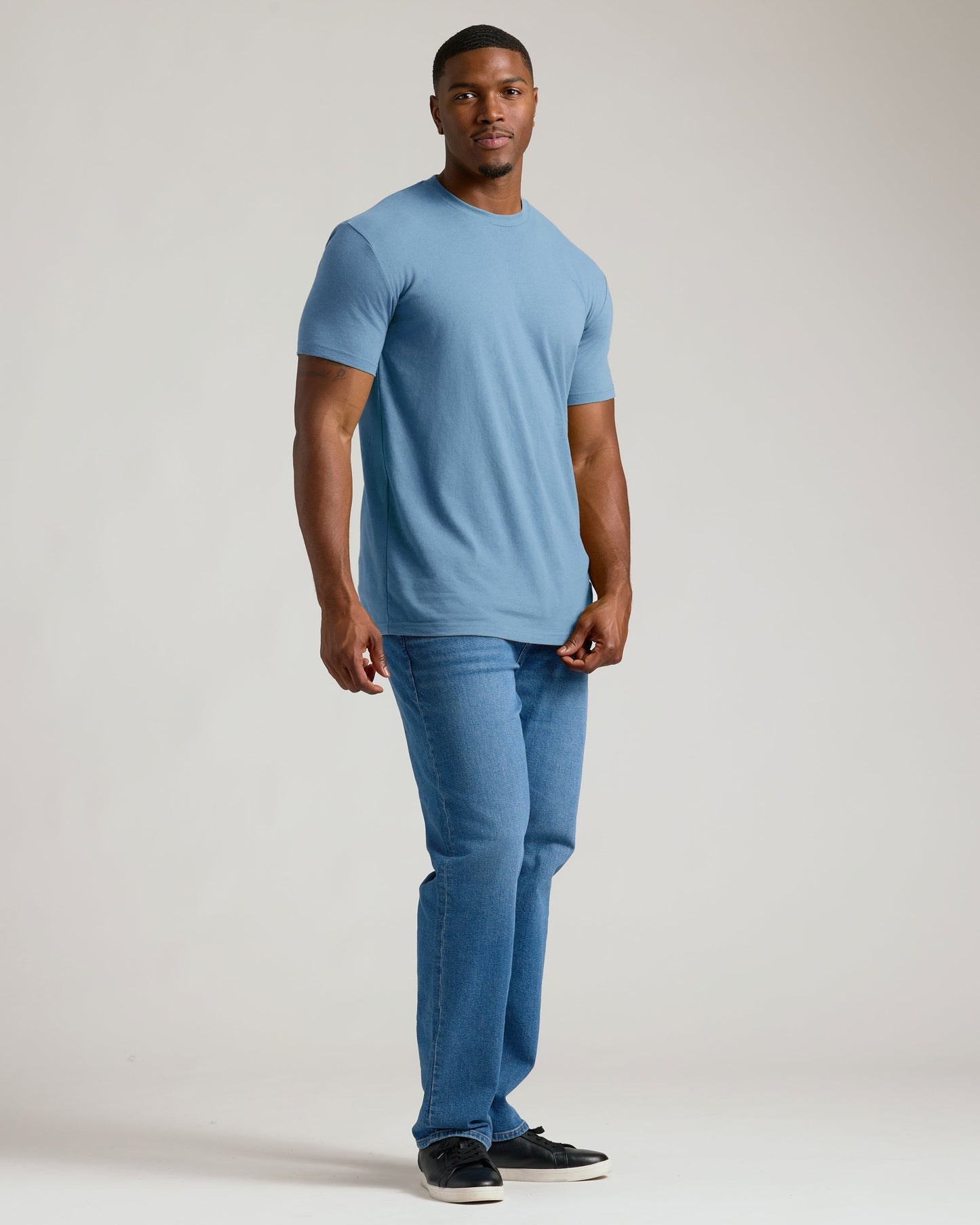 Indigo Tall Straight Hem Crew Neck T-Shirt