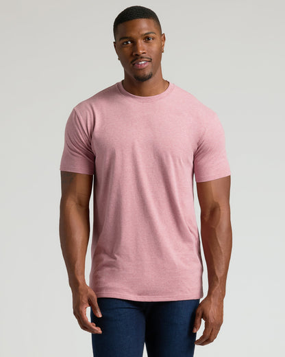Light Heather Boysenberry Tall Straight Hem Crew Neck T-Shirt