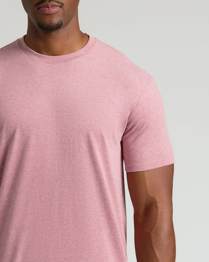 Light Heather Boysenberry Tall Straight Hem Crew Neck T-Shirt