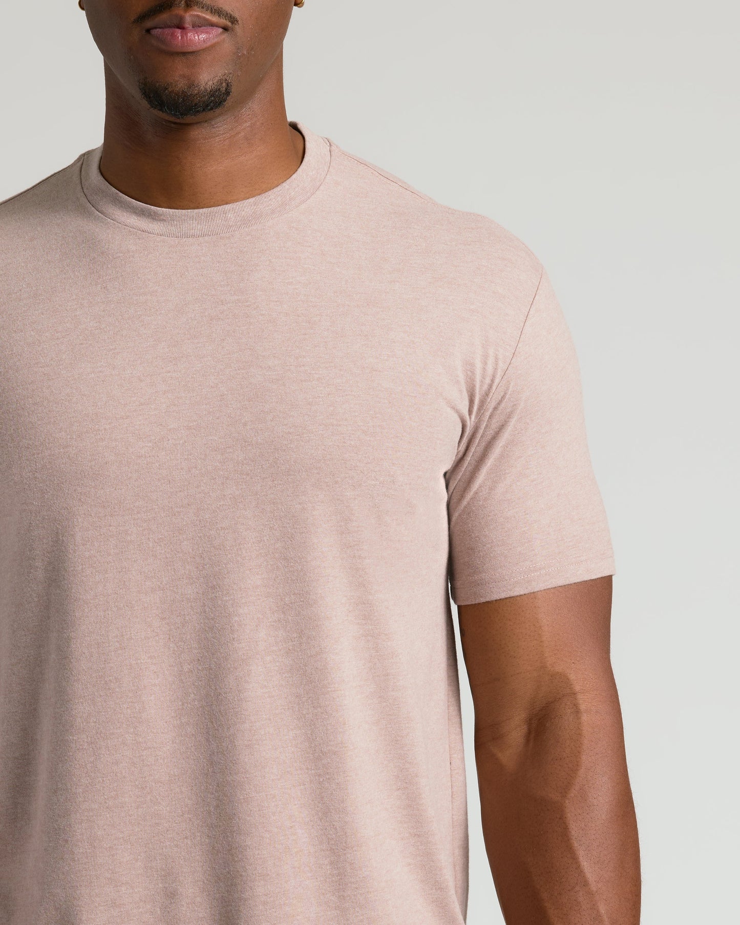 Light Heather Slate Mauve Tall Straight Hem Crew Neck T-Shirt
