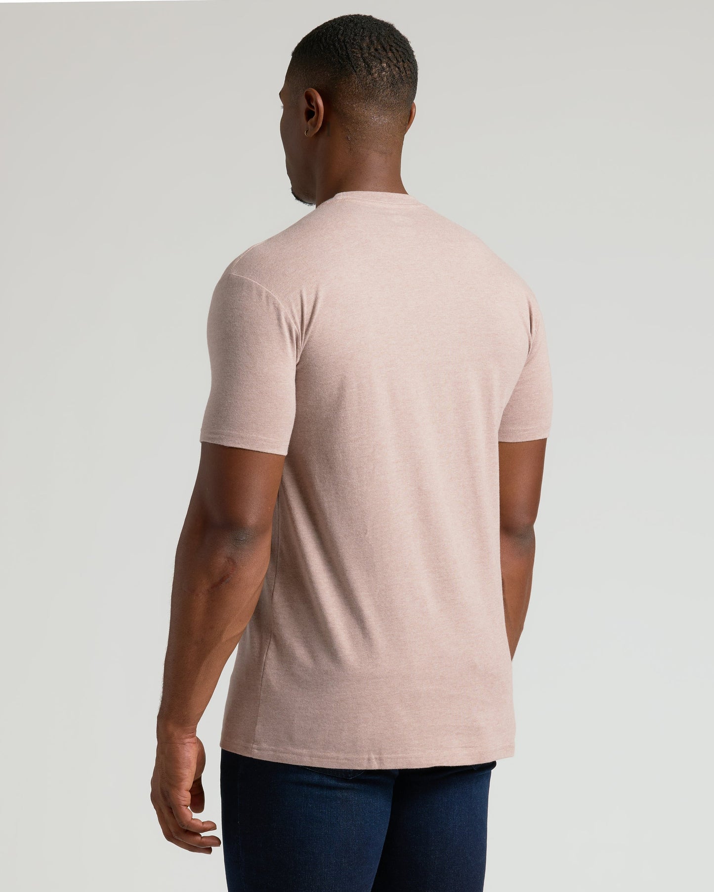 Light Heather Slate Mauve Tall Straight Hem Crew Neck T-Shirt