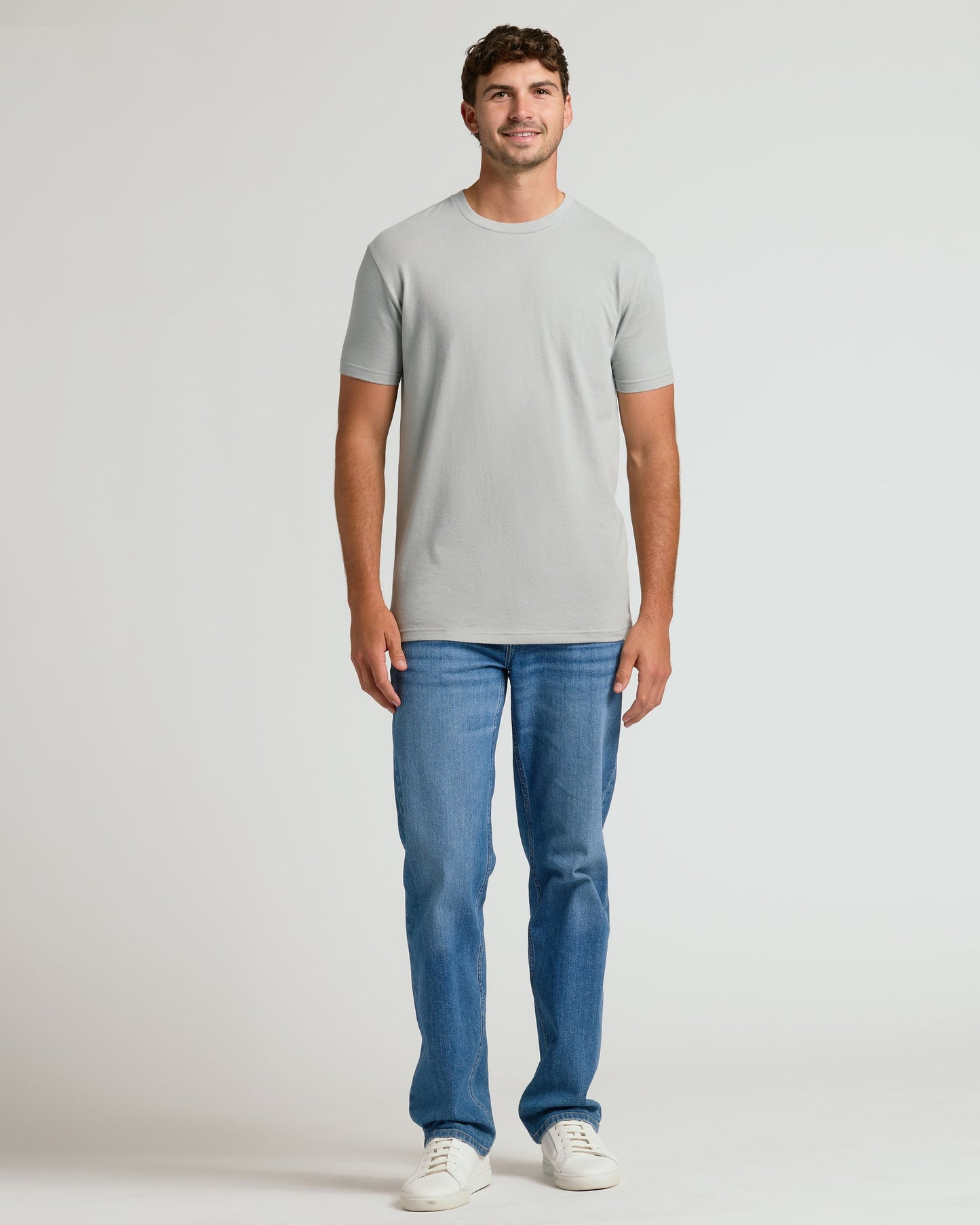 Steel Tall Straight Hem Crew Neck T-Shirt