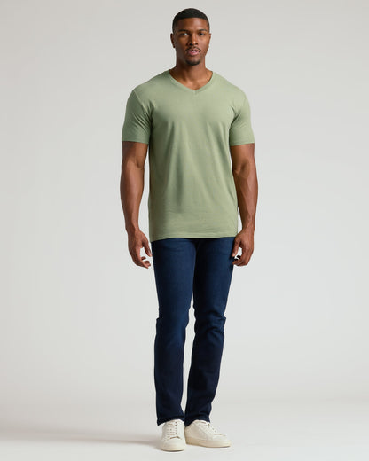 Dark Heather Bay Green Tall Classic V-Neck