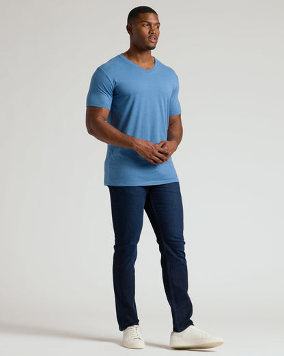 Dark Heather Blue Lake Tall Classic V-Neck