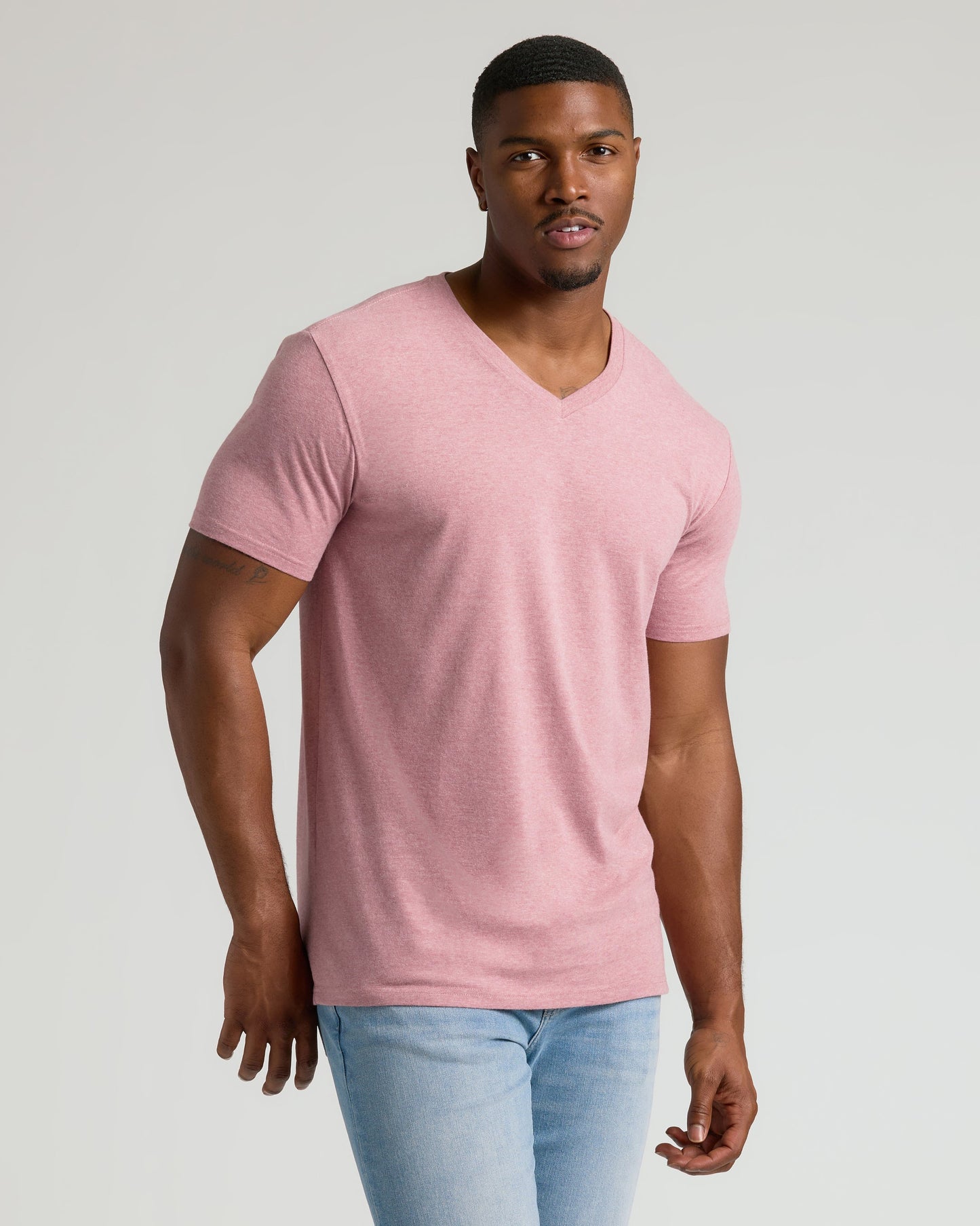 Light Heather Boysenberry Tall Classic V-Neck